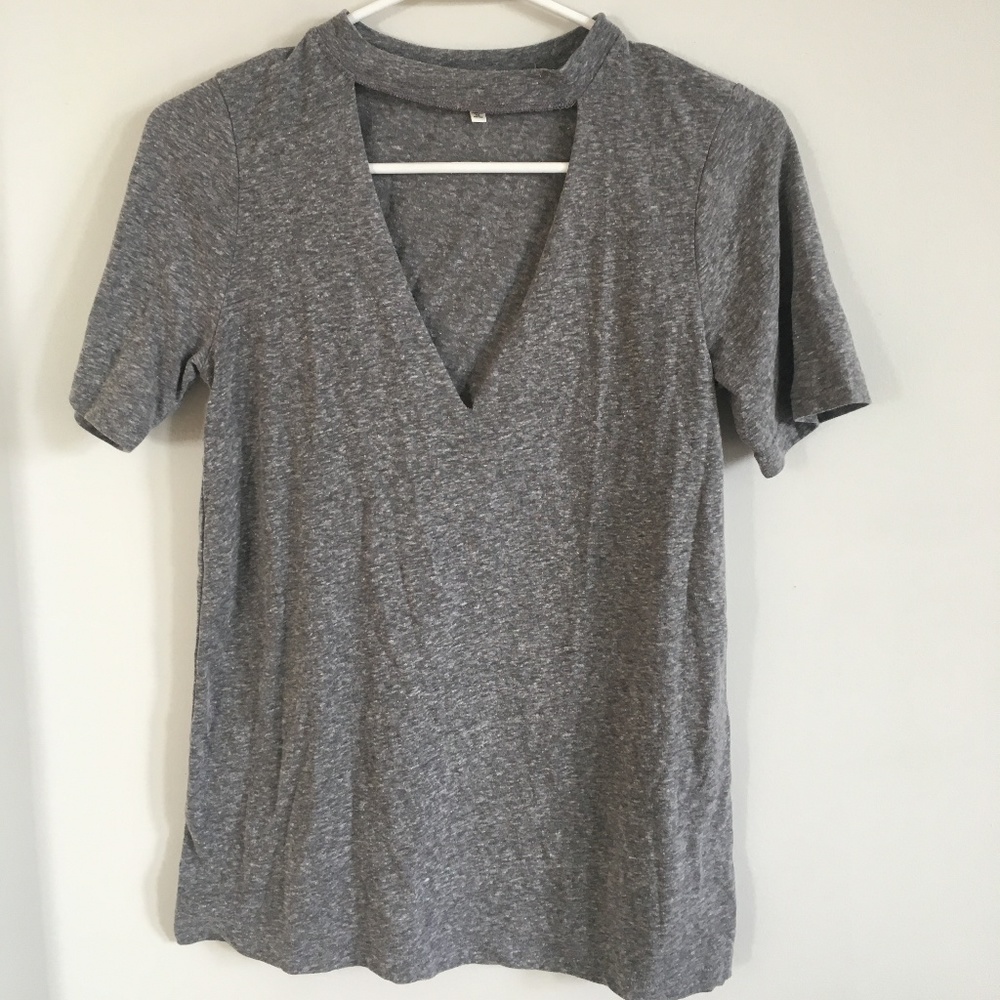 Truly Madly Deeply Gray Cut-Out Tee